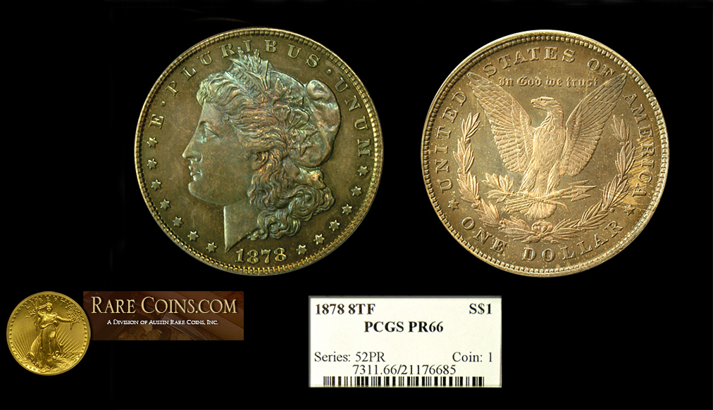 1878 Proof Morgan Silver Dollar PCGS Proof 66