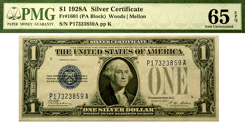 1928 U.S. Dollar or Silver Certificate