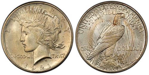 1921 peace silver dollar