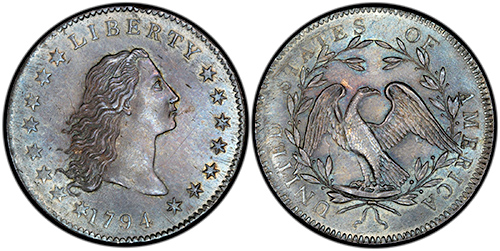 1795 Flowing Hair silver dollar